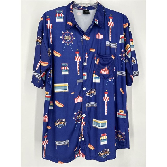 Brooklyn Cyclones Coyote Productions Button Down Shirt XL Camp Coney Island - Picture 2 of 8